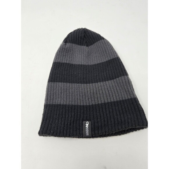 OUTDOOR RESEARCH WINTER HAT BUNDLE GREY STRIPE REVERSIBLE BEANIE & GREY HEADBAND - Picture 11 of 12